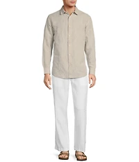 Caribbean Big & Tall Flat Front Fancy Linen Pants
