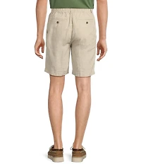 Caribbean Big & Tall Flat Front Linen 9#double; Shorts