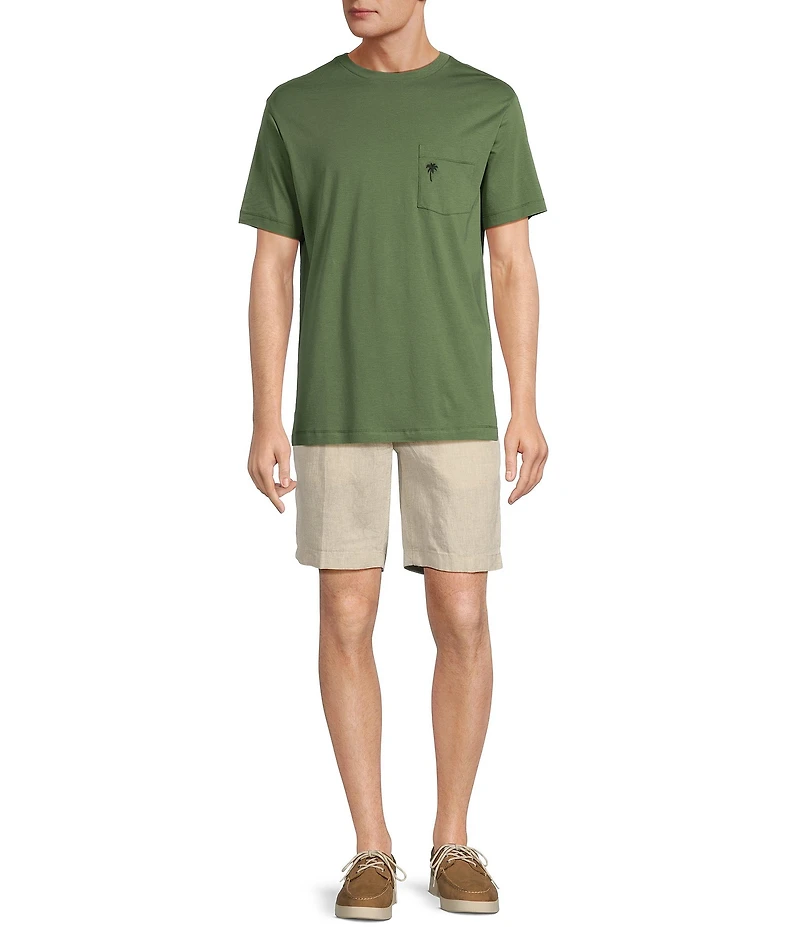Caribbean Big & Tall Flat Front Linen 9#double; Shorts