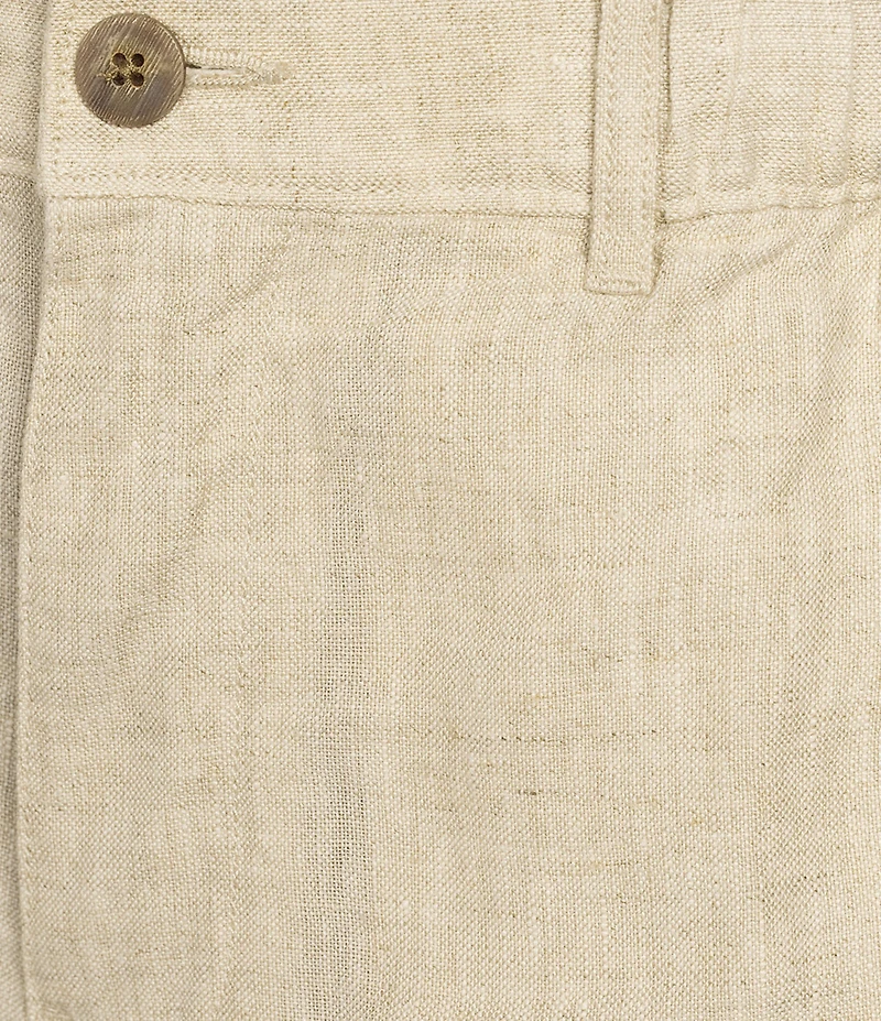 Caribbean Big & Tall Flat Front Linen 9#double; Shorts