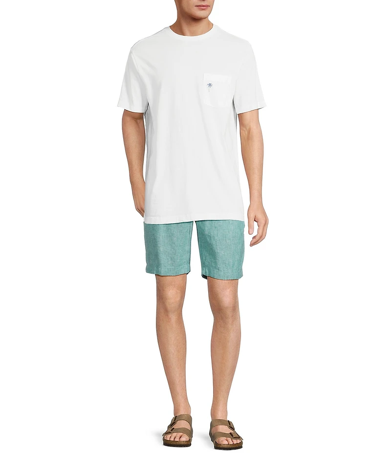 Caribbean Big & Tall Flat Front Linen 9#double; Shorts