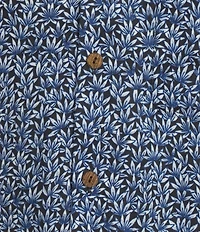 Caribbean Big & Tall Jacquard Mini Fan Leaf Print Short Sleeve Woven Camp Shirt