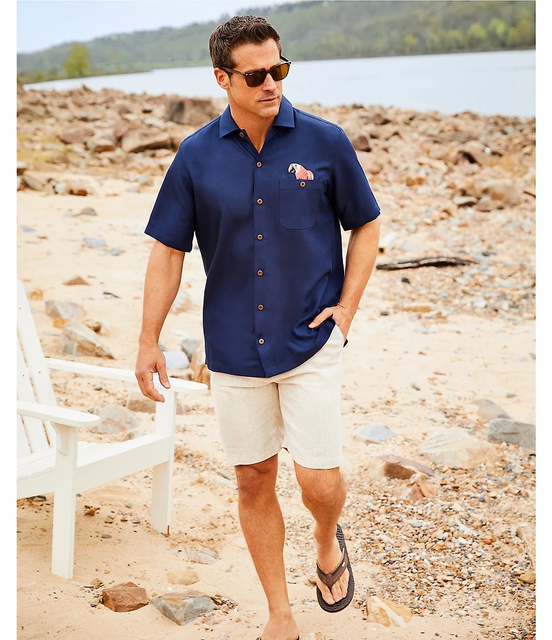 Caribbean Big & Tall 9#double; Inseam Linen Shorts