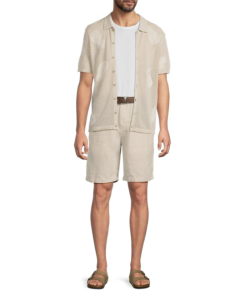 Caribbean Big & Tall Linen 9#double; Inseam Shorts