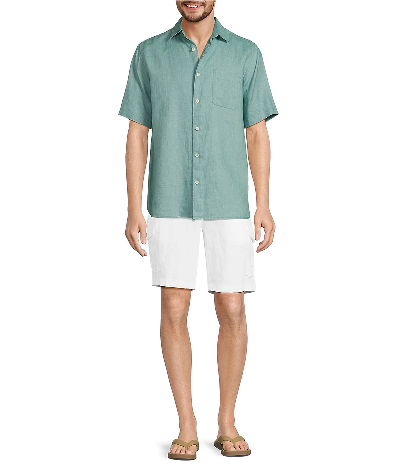 Caribbean Big & Tall Linen Short Sleeve Woven Shirt