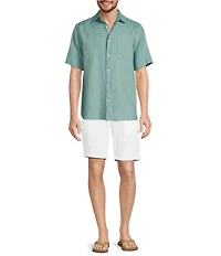 Caribbean Big & Tall Linen Short Sleeve Woven Shirt