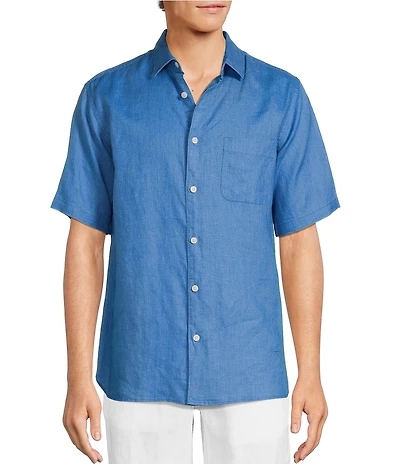 Caribbean Big & Tall Linen Short Sleeve Woven Shirt