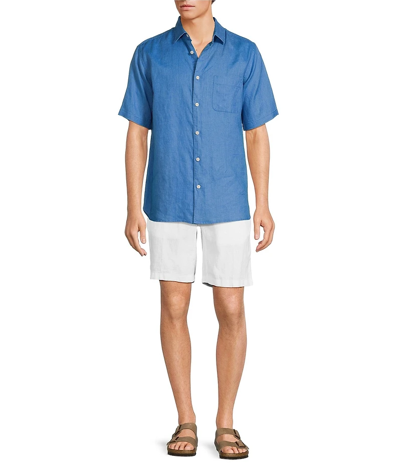 Caribbean Big & Tall Linen Short Sleeve Woven Shirt