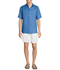 Caribbean Big & Tall Linen Short Sleeve Woven Shirt