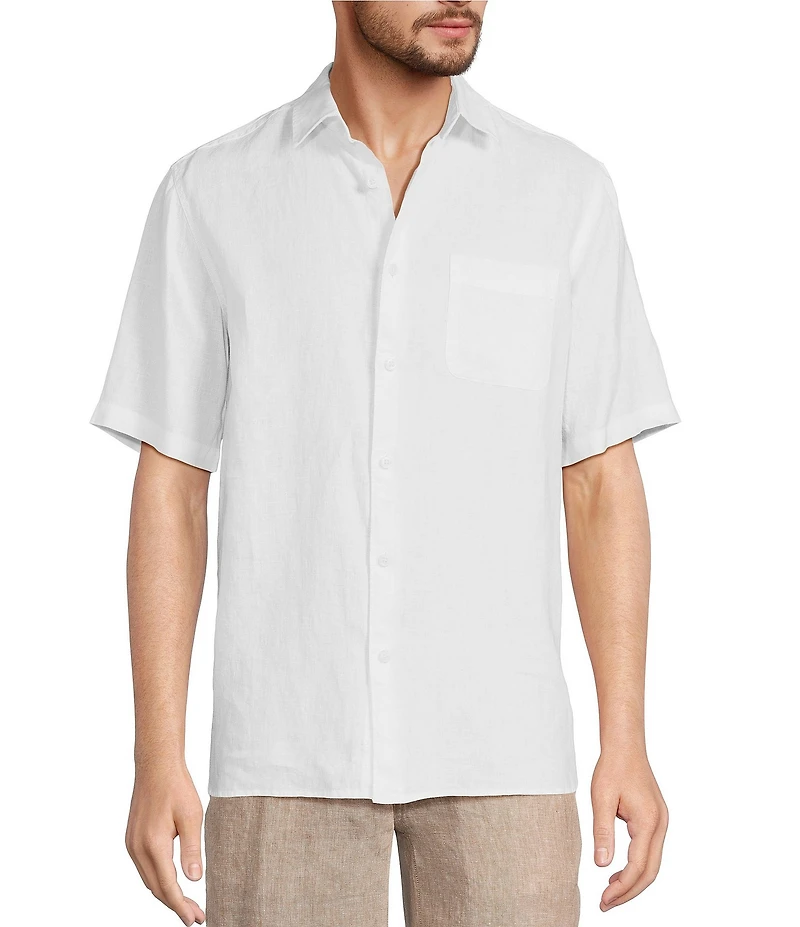 Caribbean Big & Tall Linen Short Sleeve Woven Shirt