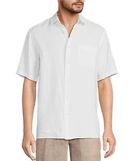 Caribbean Big & Tall Linen Short Sleeve Woven Shirt