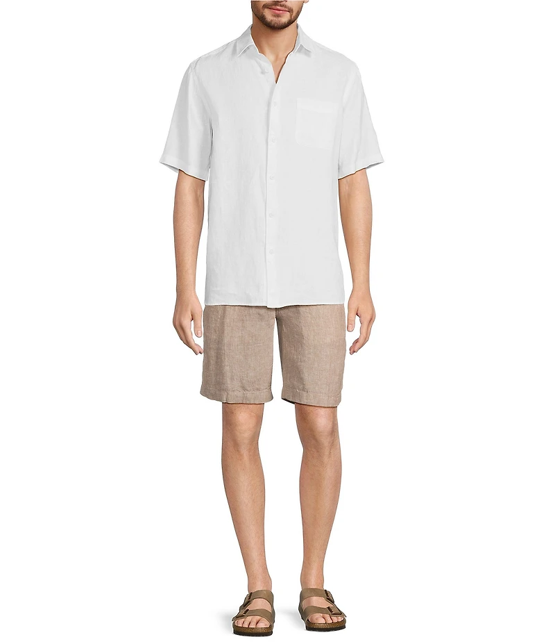 Caribbean Big & Tall Linen Short Sleeve Woven Shirt