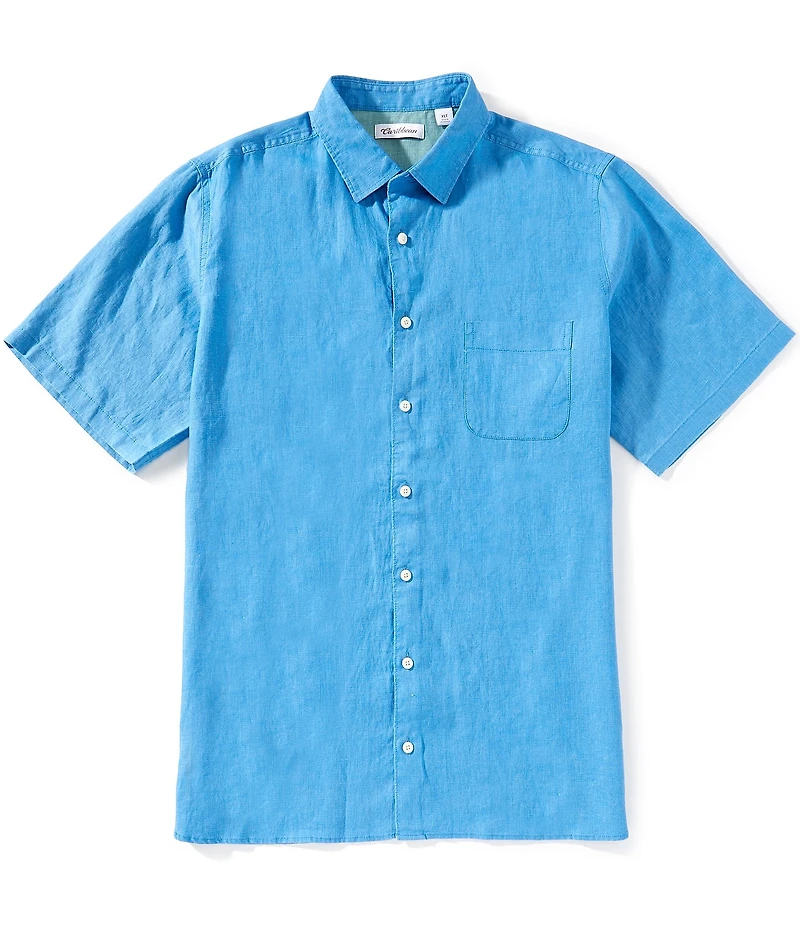 Caribbean Big & Tall Linen Short Sleeve Woven Shirt