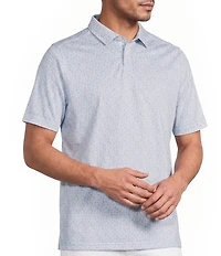 Caribbean Big & Tall Mini Drink Print Short Sleeve Polo Shirt