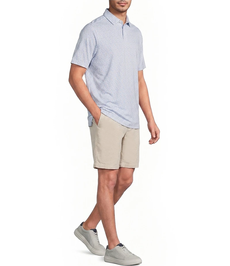 Caribbean Big & Tall Mini Drink Print Short Sleeve Polo Shirt