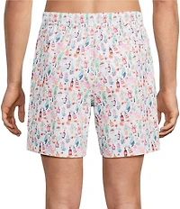 Caribbean Big & Tall Mini Drinks 6#double; Inseam Cabana Swim Trunks