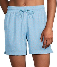 Caribbean Big & Tall Mini Flamingo 6#double; Inseam Swim Trunks