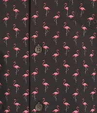Caribbean Big & Tall Mini Flamingo Cabana Woven Top