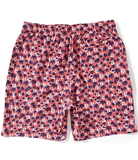 Caribbean Big & Tall Mini Palm 6#double; Inseam Swim Trunks