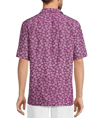 Caribbean Big & Tall Mini Shell Print Short Sleeve Woven Camp Shirt