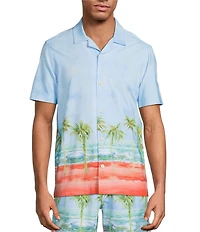 Caribbean Big & Tall Ombre Scenic Cabana Camp Top