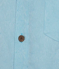 Caribbean Big & Tall Palm Paradise Jacquard Solid Short Sleeve Woven Shirt
