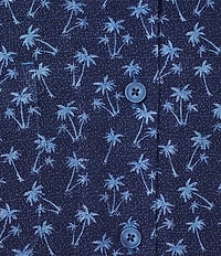 Caribbean Big & Tall Palm Tree Print Short Sleeve Woven Camp Shirt