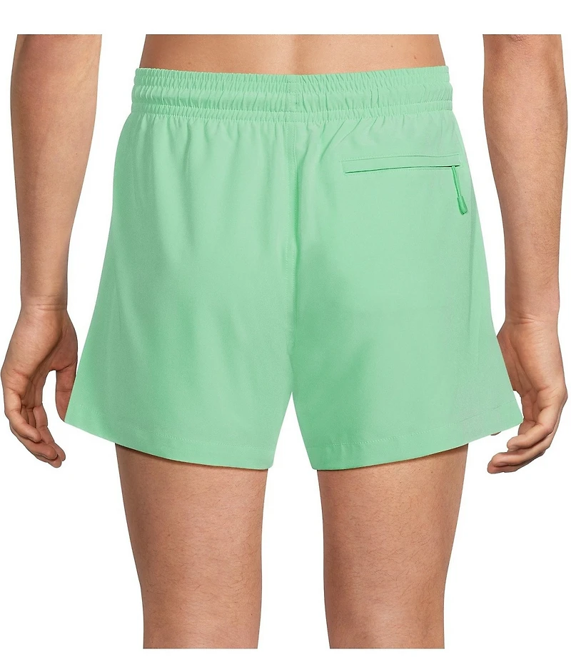 Caribbean Big & Tall Palmsway 6#double; Solid Swim Trunks