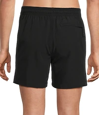 Caribbean Big & Tall Palmsway 6#double; Solid Swim Trunks