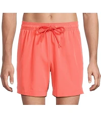 Caribbean Big & Tall Palmsway 6#double; Solid Swim Trunks