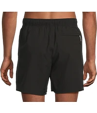 Caribbean Big & Tall Palmsway 8#double; Solid Swim Trunks