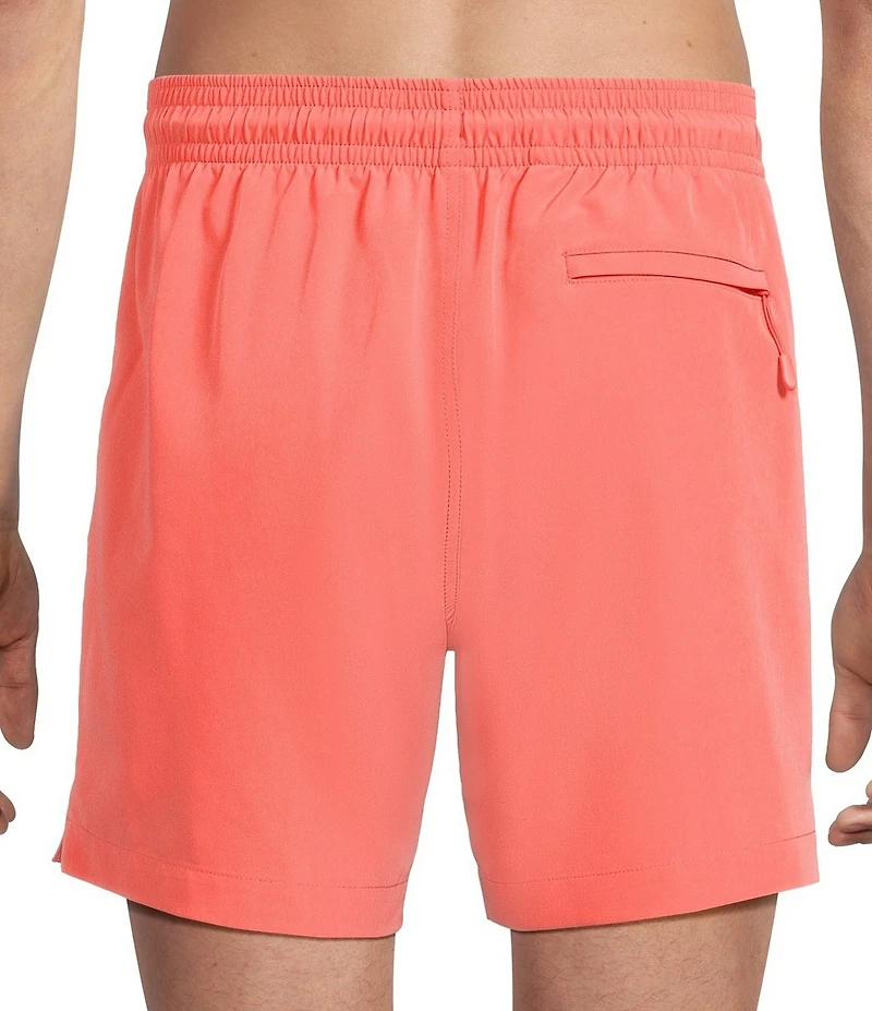 Caribbean Big & Tall Palmsway 6#double; Solid Swim Trunks