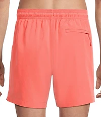 Caribbean Big & Tall Palmsway 6#double; Solid Swim Trunks