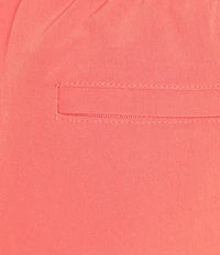 Caribbean Big & Tall Palmsway 6#double; Solid Swim Trunks