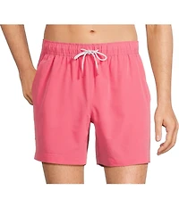 Caribbean Big & Tall Palmsway 8#double; Solid Swim Trunks