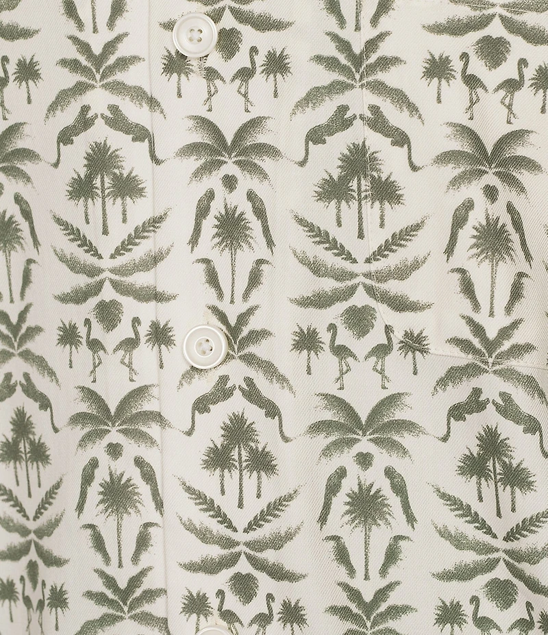 Caribbean Big & Tall Printed Short Sleeve Woven Camp Shirt