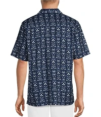 Caribbean Big & Tall Printed Short Sleeve Woven Camp Shirt