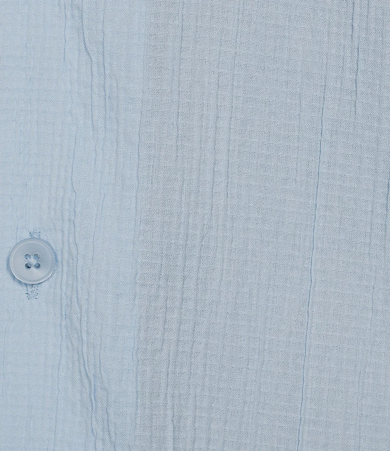 Caribbean Big & Tall Seersucker Short Sleeve Woven Camp Shirt