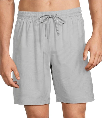 Caribbean Big & Tall Shadow Palm Print 8#double; Inseam Swim Trunks