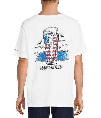 Caribbean Big & Tall Short Sleeve Hammered Graphic T-Shirt