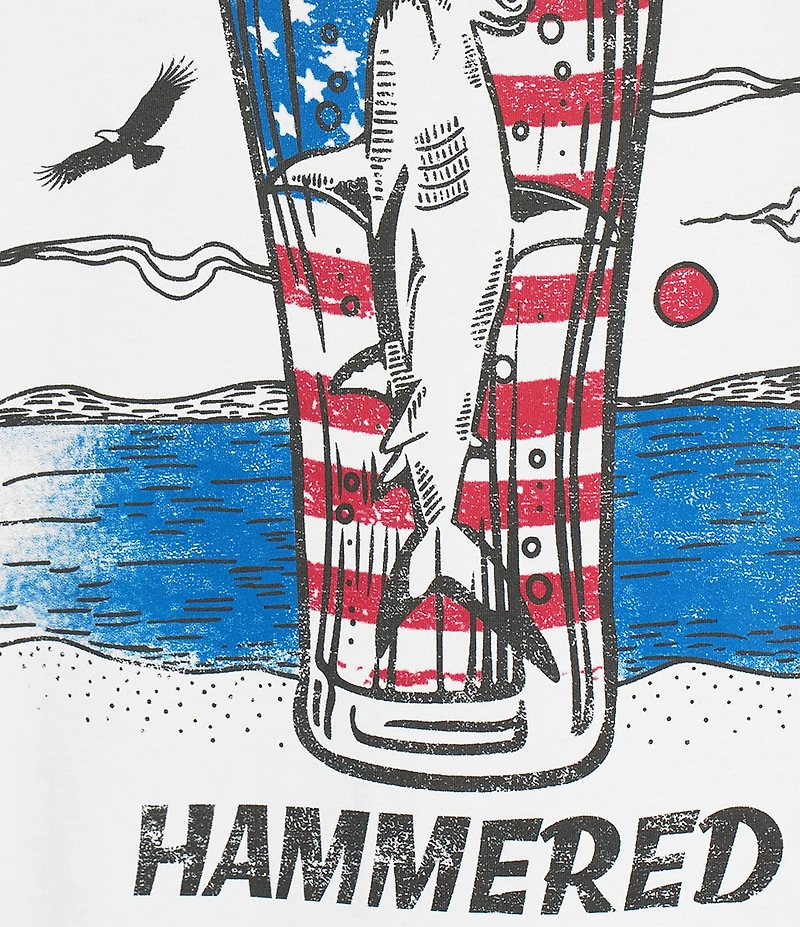 Caribbean Big & Tall Short Sleeve Hammered Graphic T-Shirt