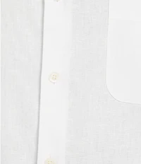 Caribbean Big & Tall Solid Short Sleeve Linen Blend Woven Shirt