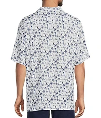 Caribbean Big & Tall Toucan Print Short Sleeve Woven Camp Shirt