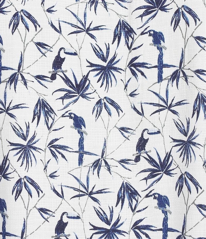 Caribbean Big & Tall Toucan Print Short Sleeve Woven Camp Shirt