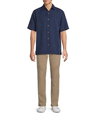 Caribbean Bird of Paradise Textured Short Sleeve Woven Shirt