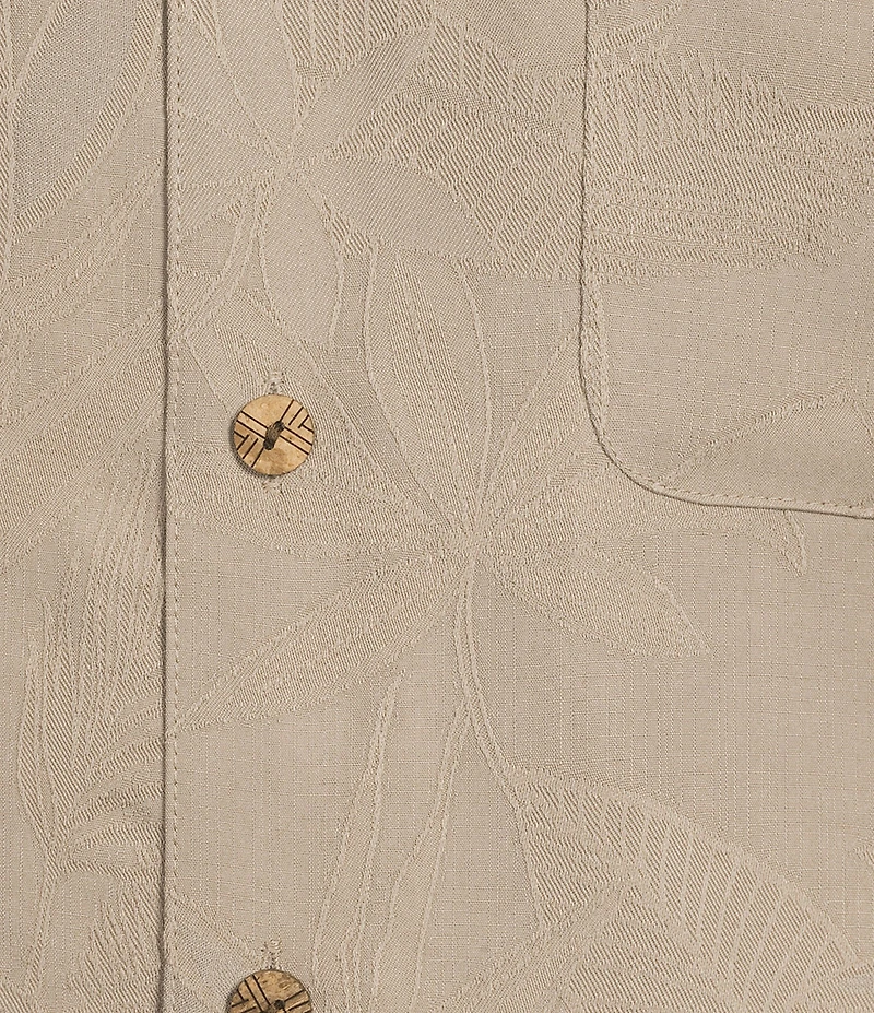 Caribbean Bird of Paradise Textured Short Sleeve Woven Shirt