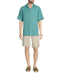 Caribbean Bird of Paradise Textured Short Sleeve Woven Shirt