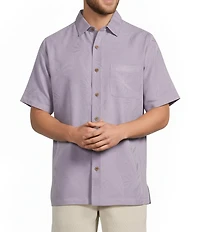 Caribbean Bird of Paradise Textured Short Sleeve Woven Shirt
