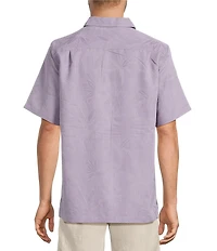 Caribbean Bird of Paradise Textured Short Sleeve Woven Shirt
