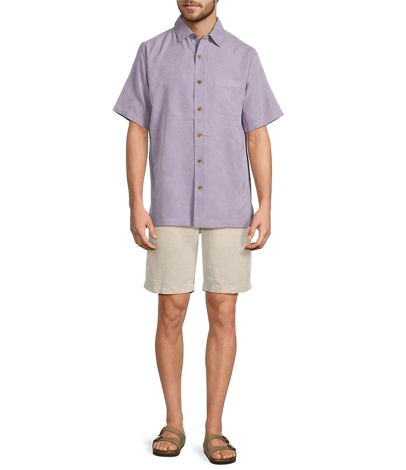 Caribbean Bird of Paradise Textured Short Sleeve Woven Shirt
